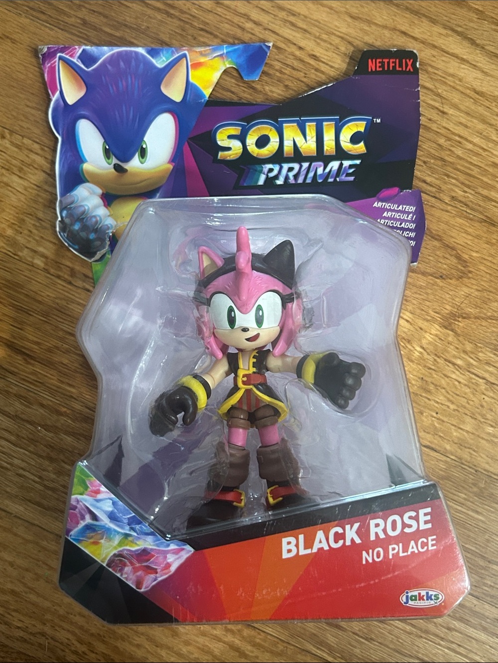 Sonic Prime Black Rose Action Figure - Pink NWT